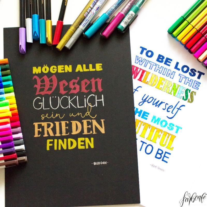 Handlettering Stifte Titelbild mit zwei Letterings