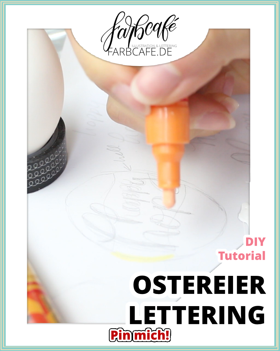 Ostereier - Lettering • Skizze auf Papier mit Lettering und ersten Farben
