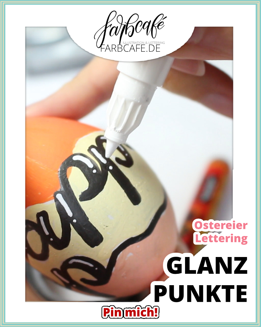 Ostereier Lettering mit Glanzeffekten