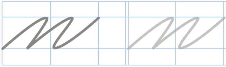 englische Schreibschrift lernen Übung 5 das kleine n - FarbCafe