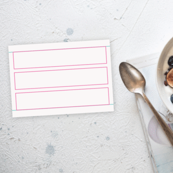 Kalligraphie Linien auf einem Din A6 Platt anordnen