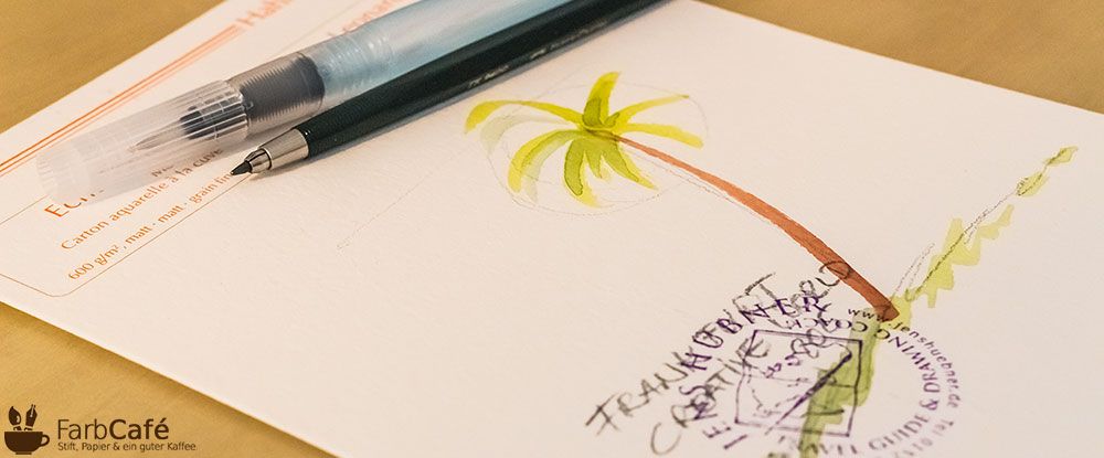 TK-Stift und Wasser-Tank-Pinsel im Einsatz für Unterwegs.