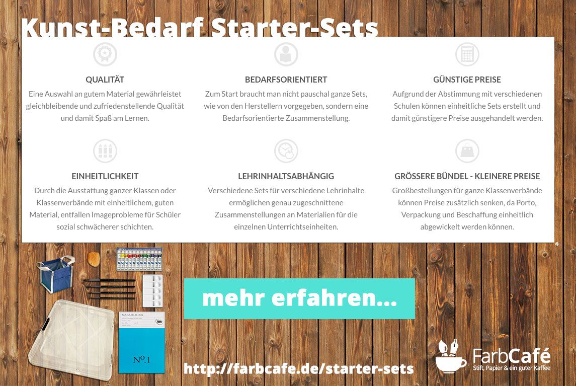 Kunst-Bedarf-Starter-Sets für Schulen, Klassen und Einsteiger