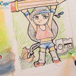 Schöner Farbauftrag der Aquarellstifte auf dem Malzeit Aquarellpapier.