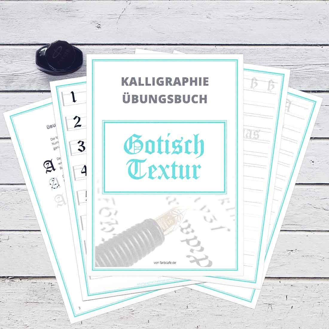 Gotisch Textur lernen ist mit dem Übungsbuch vom FarbCafé ganz leicht