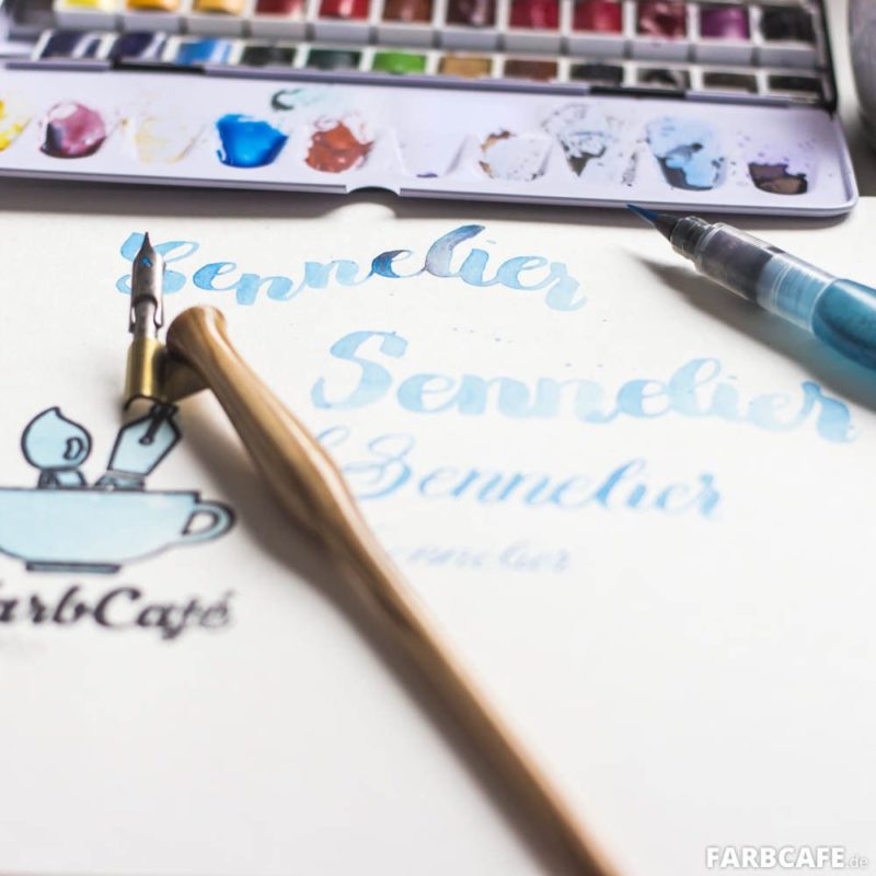 Handlettering, Copperplate und Brushlettering mit den Sennelier Aquarellfarben