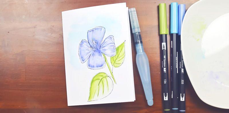 Tombowrell auf Klappkarte