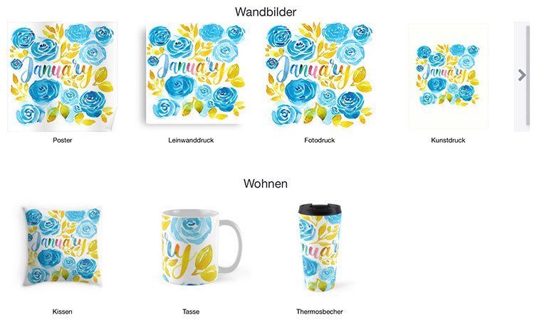 January Lettering auf Redbubble!