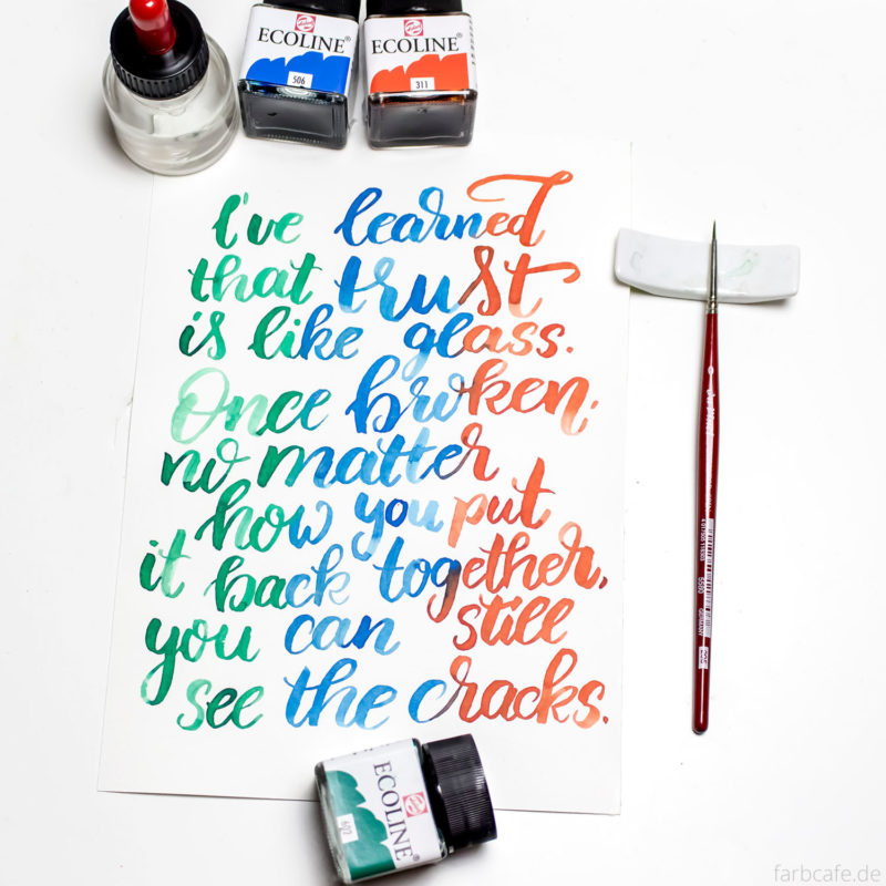 Handlettering "Trust" von FarbCafé