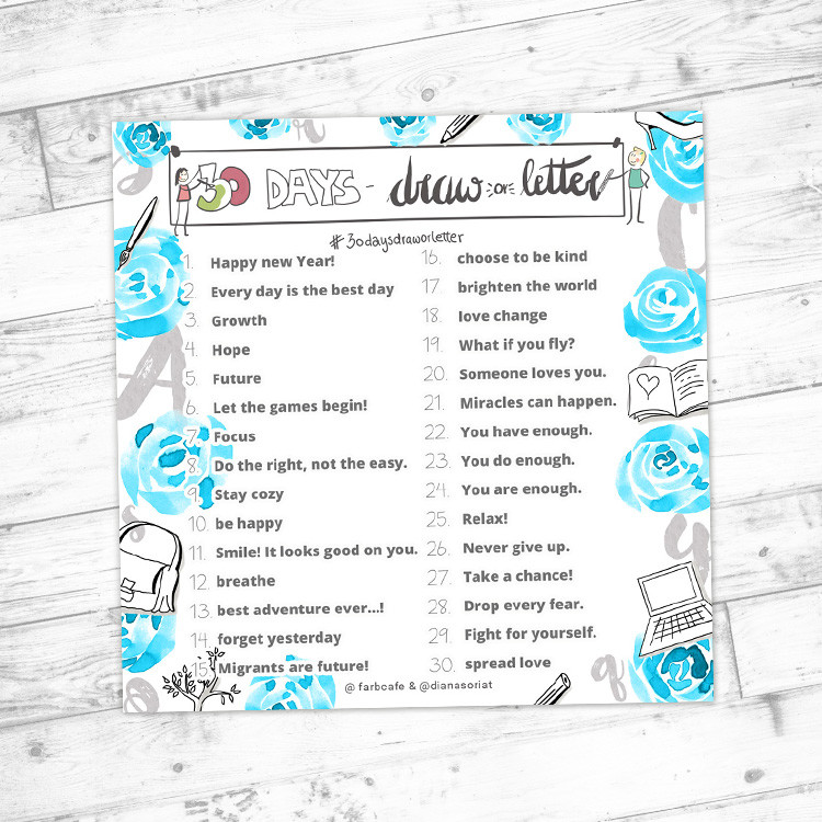 Die 30daysdraworletter Challenge für jeden, der gerne Zeichnet oder Lettert