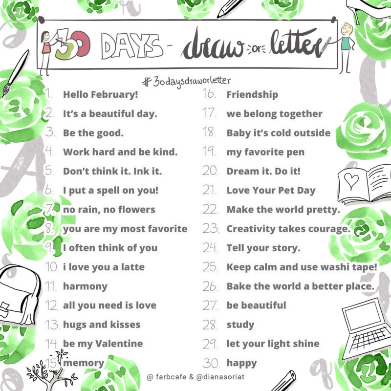 30 Days Draw Or Letter Challenge Ausgabe Februar 2017