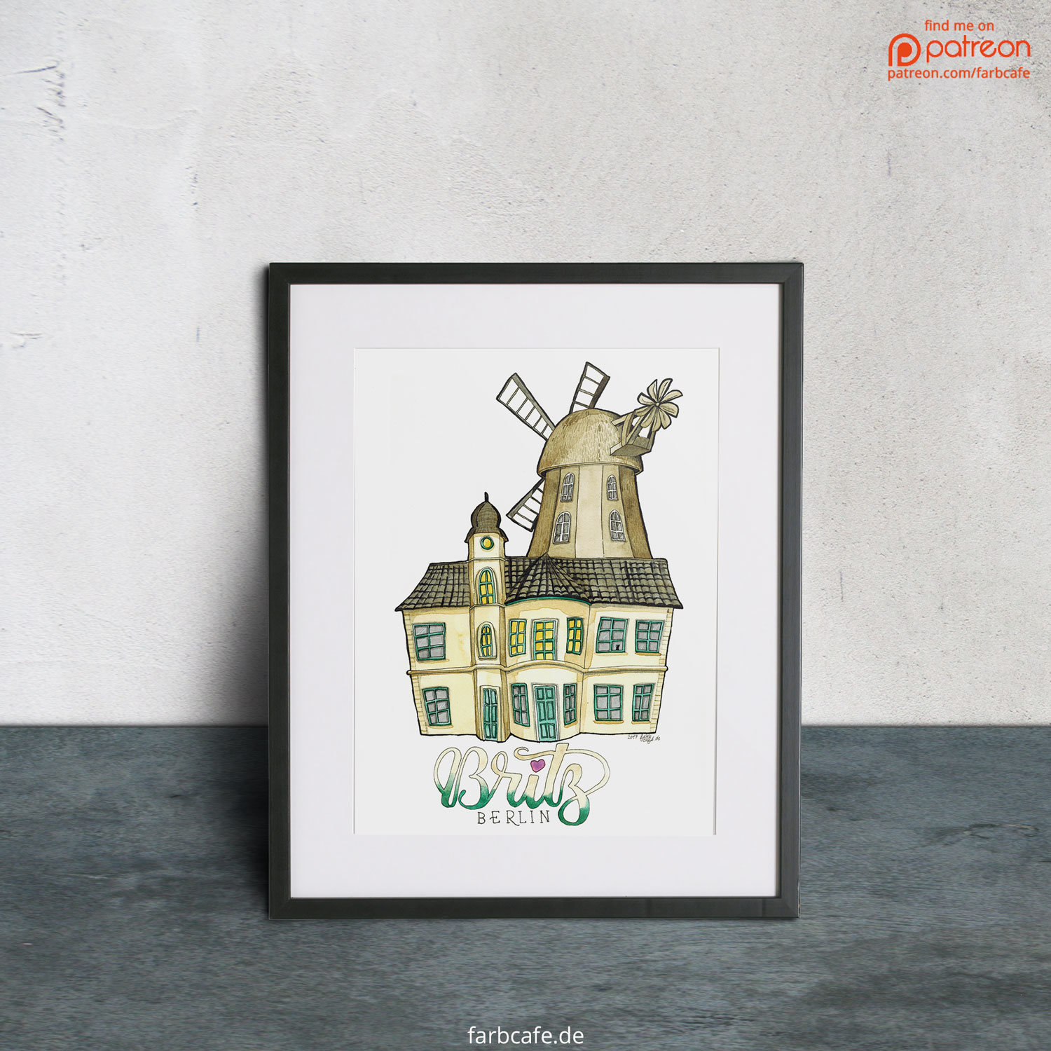 Aquarell Berlin Britz "Berliner Bezirke" Illustration