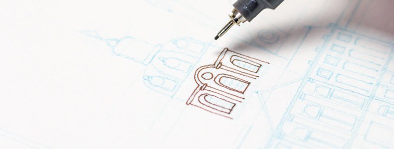 Berliner Bezirke Illustrationsprojekt Lineart