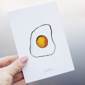 Spiegelei Oster Postkarte