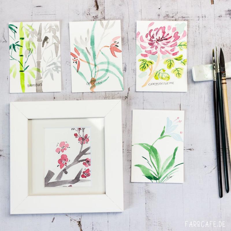Chinesische Tuschmalerei auf ACEO