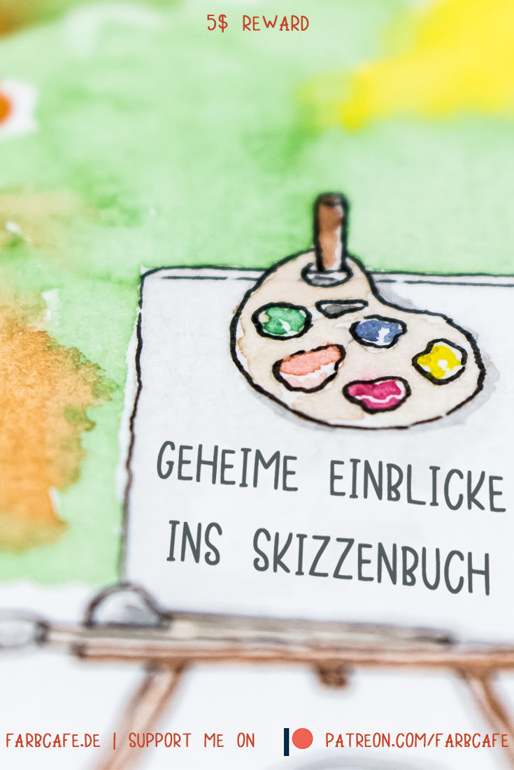 Mit dem 5$ Reward bekommst du geheime Einblicke in mein Skizzenbuch mit vielen Verweisen auf Referenzen und ausprobierten Stilen
