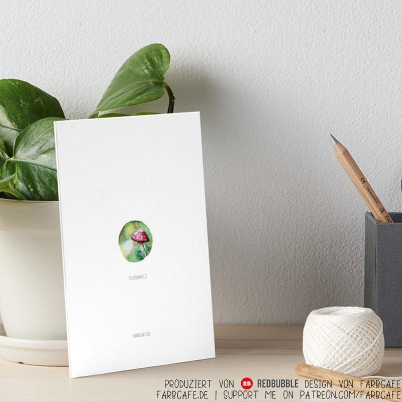 Fliegenpilz Miniatur Aquarell als Print