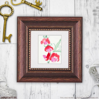 Inktober Wicke Miniatur Aquarell