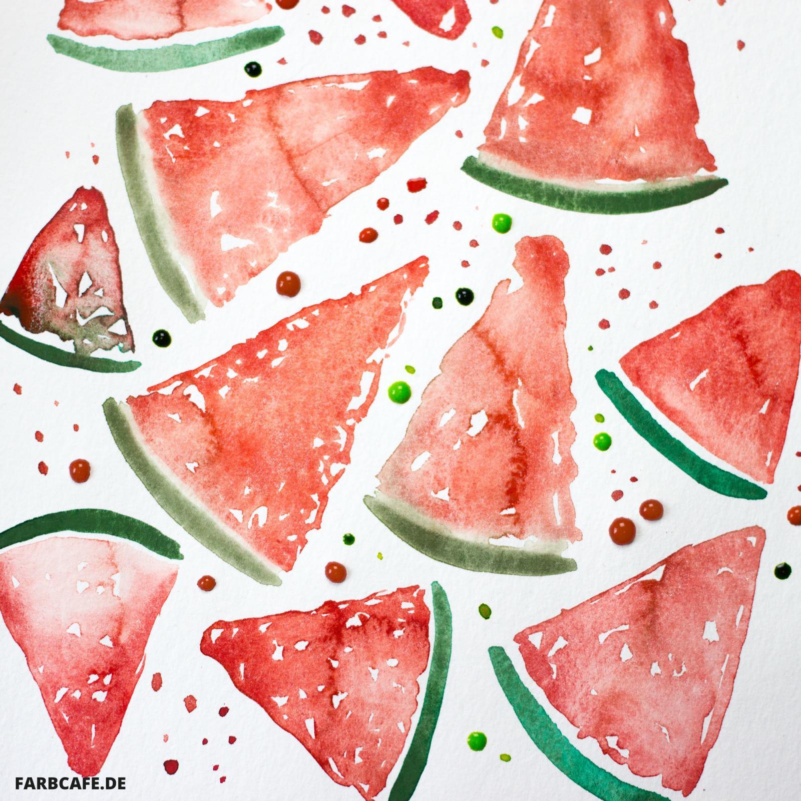Aquarell Wassermelone Muster von FarbCafé