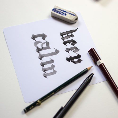 Keep Calm - Blackletter Kalligraphie FarbCafé