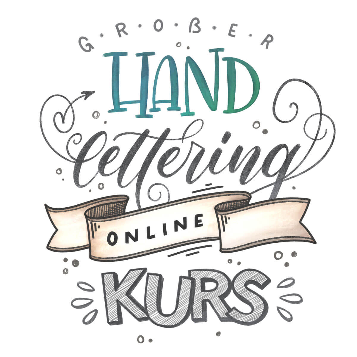Großer Handlettering Online Kurs Cover